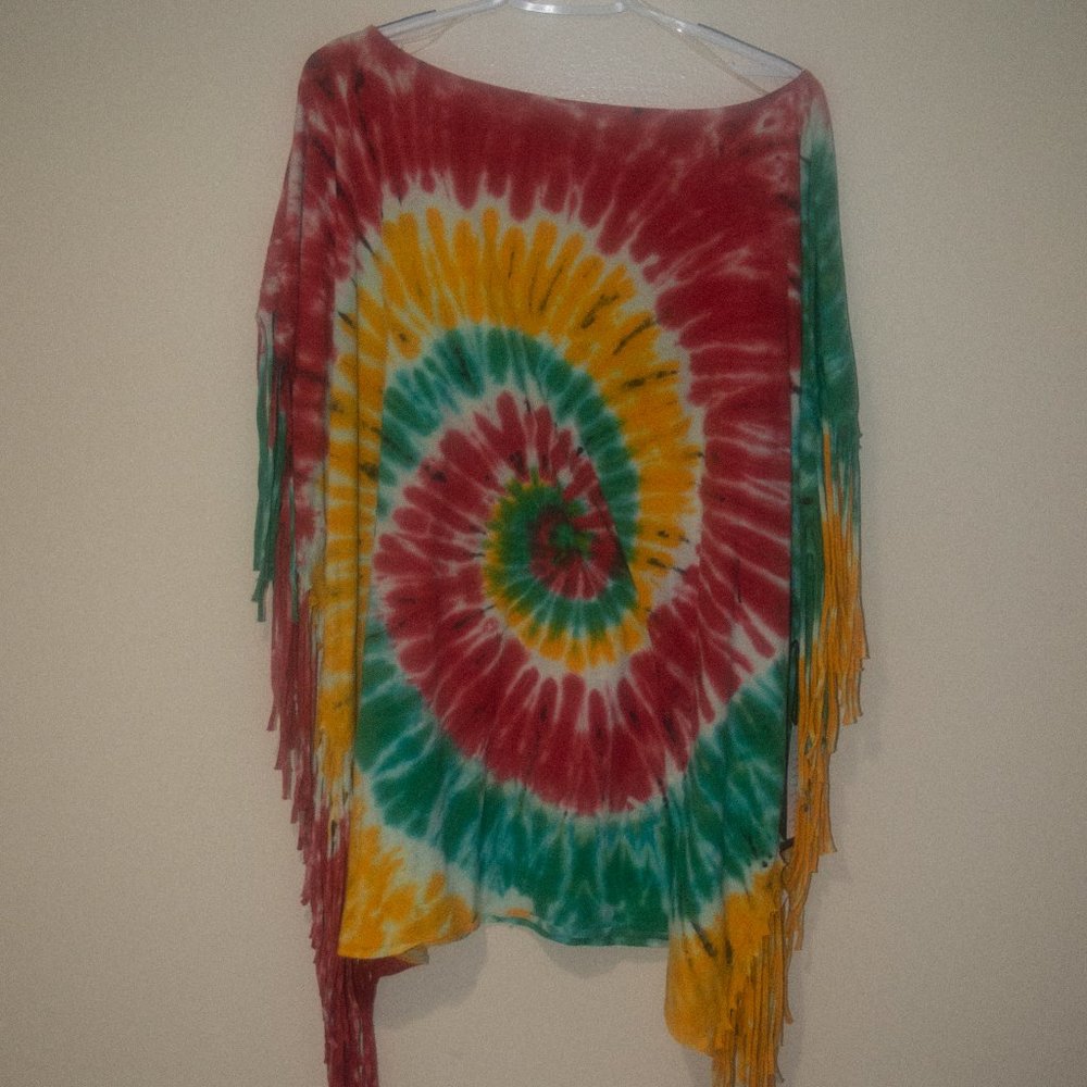 tie dye fringe tunic